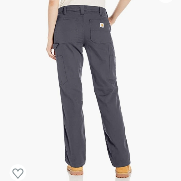 Carhartt Women's Rugged Flex Loose Fit Canvas Fleece-Lined Pant - Picture 3 of 7